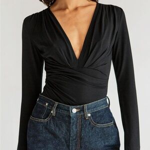 Line By K Isla V-Neck Long Sleeve Bodysuit